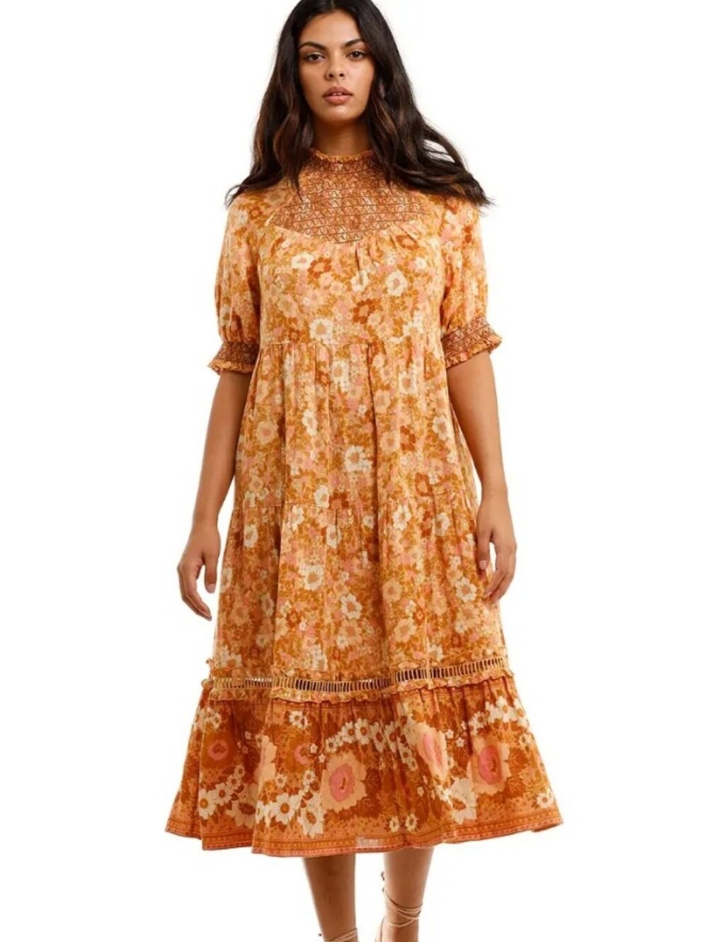 Spell Anne Midi Gown in Peach Size XXS/XS